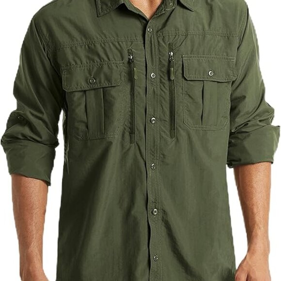 MAGCOMSEN Men's Sun Protection Shirts, Button Down Long Sleeve Shirt - NWT - Picture 1 of 14